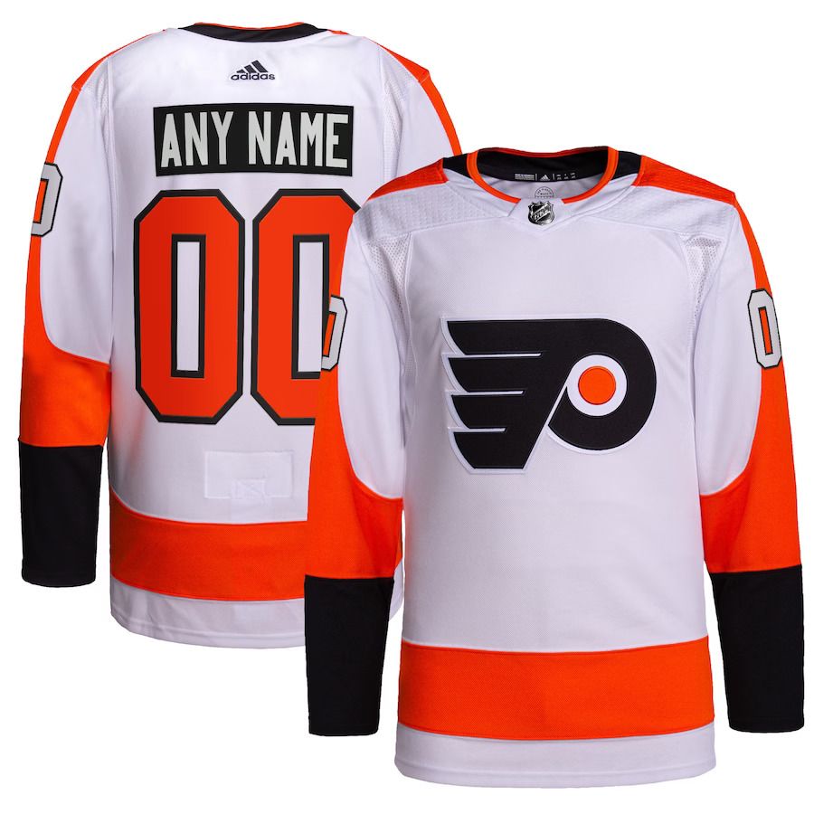 Men Philadelphia Flyers adidas White Away Authentic Pro Custom NHL Jersey